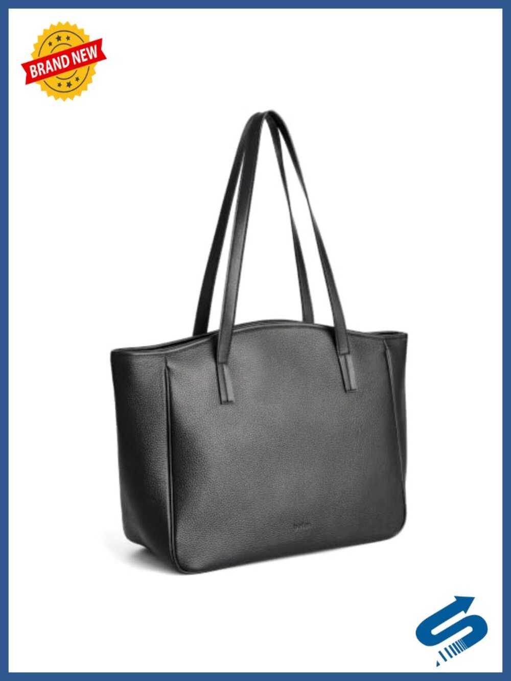 Genuine Leather Tote Bag Zipper Shoulder Work Travel Handbag
